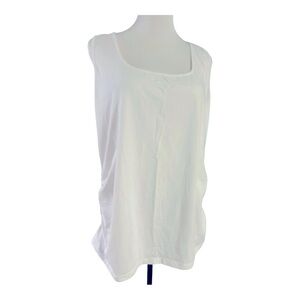 VENUS White Side Ruched Tank Top